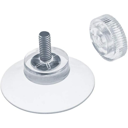 20 βεντούζες Ø 30 mm με σπείρωμα M4x10 mm με οδοντωτά παξιμάδια, διαφανής βεντούζα