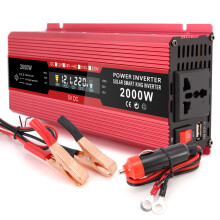 Convertitore da CC a CA a onda sinusoidale modificata da 1200 W da 12 V a 220 V con display LCD, 1 presa CA, 1 porta USB, per laptop, 1200 W