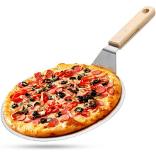 Pizzaschep van roestvrij staal met houten handvat, pizzaschep voor pizzasteen, broodschep, taartschep, pizzaschep