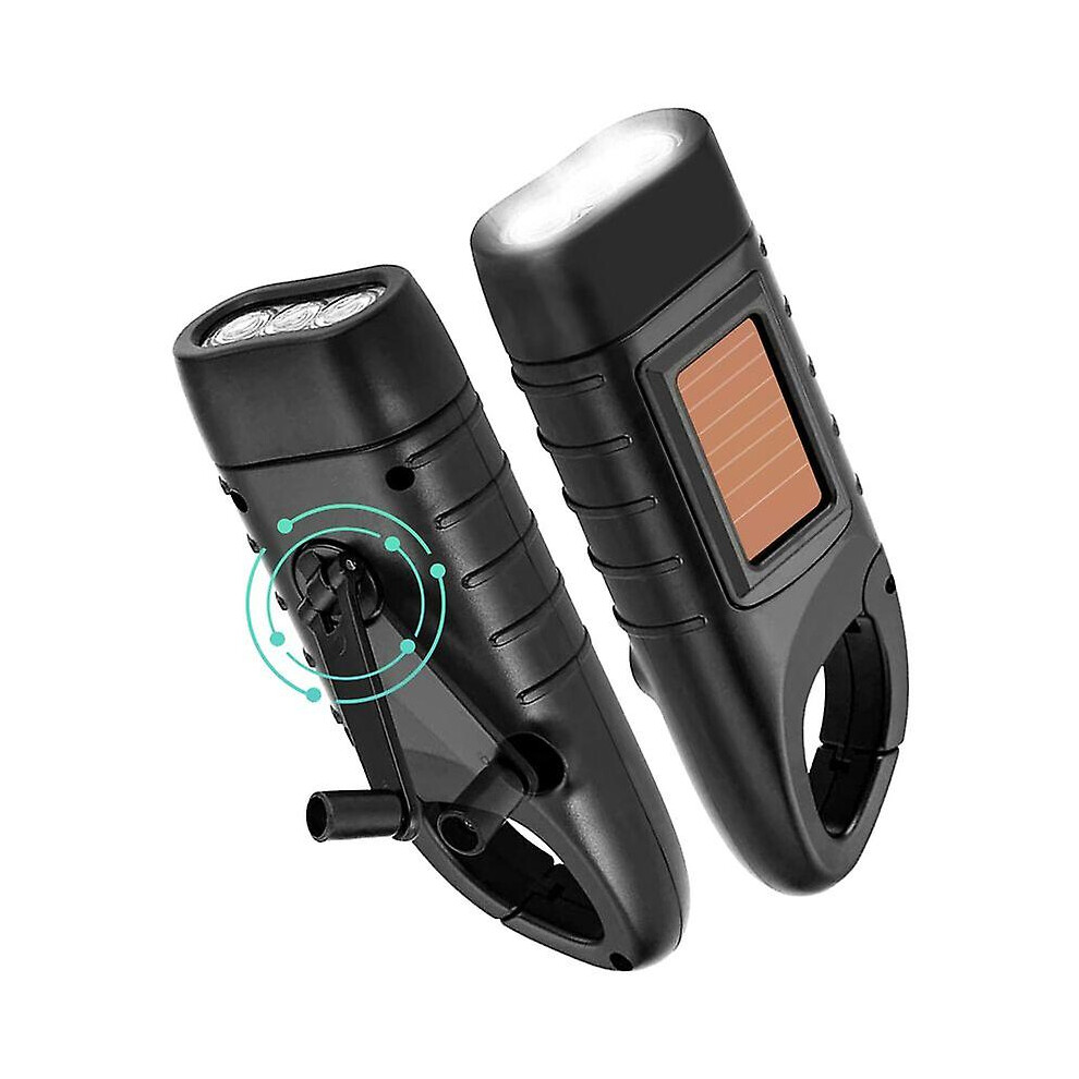 Kikidex (As Show, One Size) 2Pcs Hand Crank Torch Solar Hand Crank Torch Emergency Hand Crank Dynamo Lamp Torch For Power Outage Outdoor Camping