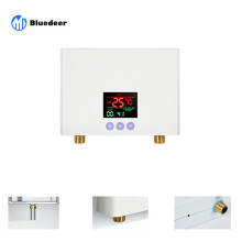 Elektrischer Warmwasserbereiter, mewmewcat 3 kW Durchlauferhitzer, Mini-Wandgerät, elektrischer Durchlauferhitzer mit LED-Anzeige und Temper