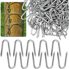 50 pregos em forma de U para cercas, pregos pequenos em forma de U de 25 mm, grampos de aço galvanizado, grampos para fixação de cercas.