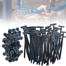 Kabelbinders, universele zelfborgende nylon bevestigingsmiddelen, kunststof klinknagels voor autoreparatie, snelle bevestiging en gat (50 st