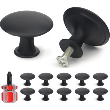 Set van 12 meubelknoppen - 30 mm - Moderne en vintage stijl - Met schroeven - Voor laden, kasten, meubels, keukenkasten, kledingkasten -