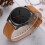 Trendy Simple Analog Quartz PU Strap Wristwatch Brown 3