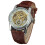 Men Alloy Watch Automatic Mechanical Wristwatch White Silver 1