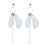 Wings Alloy Tassels Long Earrings White 1