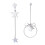 Fashionable Long Chain Star Pendant Earring Stud(Silver) 1