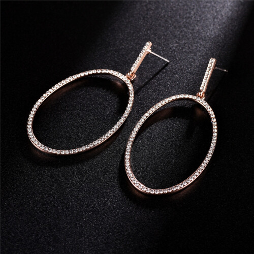 Female Rhinestone Alloy Ear Drop Dangle Earrings 2