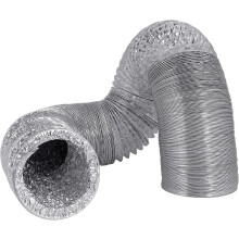 (As show, One size) 100mm Double Aluminum Flexible Drain Hose for Bathroom, Kitchen, Dryer - 2m (100mm*2m/Silver)