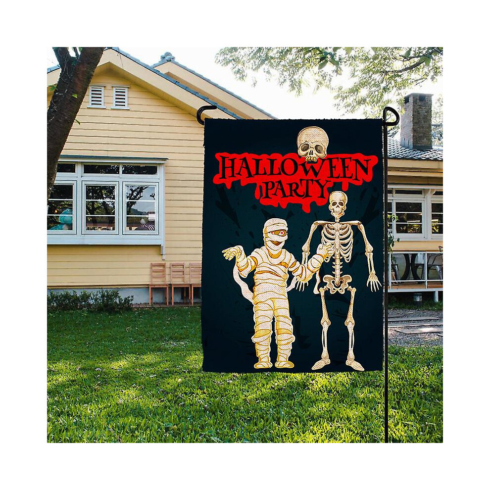Kikidex (As Show, One Size) Double Sided Halloween Garden Flag, Linen Outdoor Decoration