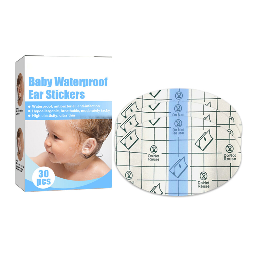 30PCS Baby Waterproof Ear Patches, Soft & Breathable, 67*43mm