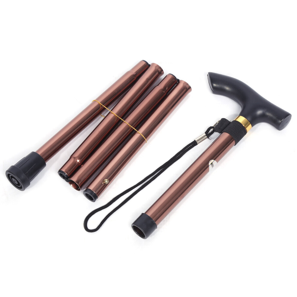 Folding Cane AntiShock Telescopic Walking Stick Coffee