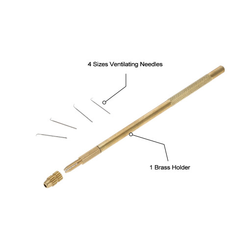 4 Maten Ventilerende Naalden + Messing Houder Set 1
