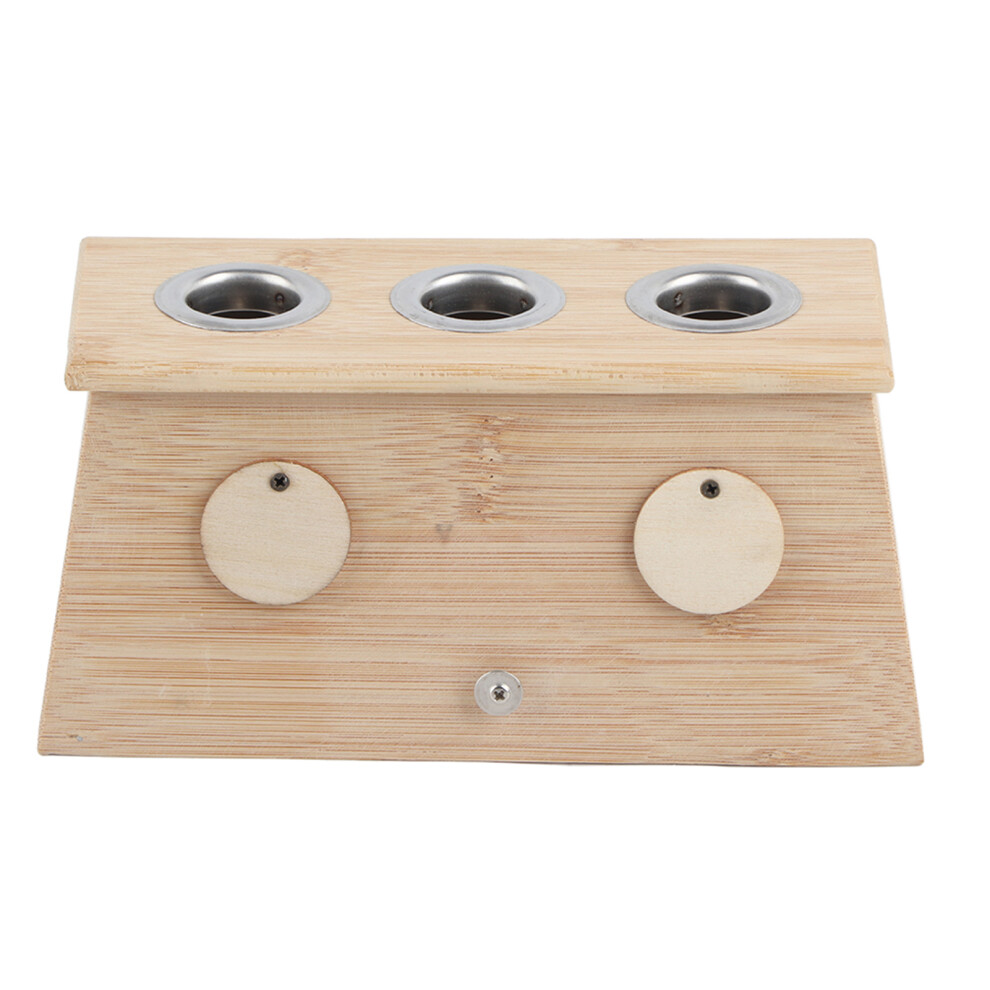 Bamboo Mild Moxibustion Box Moxa Roll Stick Burner Holder(3 Holes)