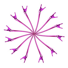 12x Salon Hair Grips Rose Red