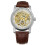 FORSINING Waterproof PU Leather Strap Mechanical Watch White Silver 1