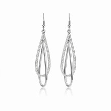 Rhinestones Alloy Women Hook Long Earrings