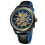 FORSINING Male Automatic Watch Leather Strap Round Black Blue 1