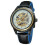 FORSINING Male Automatic Mechanical Watch Leather Strap White Blue 1