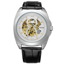 Business Men Hollow Analog Automatic Watch White
