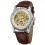 FORSINING Waterproof PU Leather Strap Mechanical Watch White Silver 3