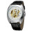 Business Men Hollow Analog Automatic Watch White 3