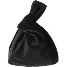 (Black) Small Velvet Wristlet Purse for Women Elegant Clutch Evening Bag Wrist Bag Sleeve-Knot-Pouch