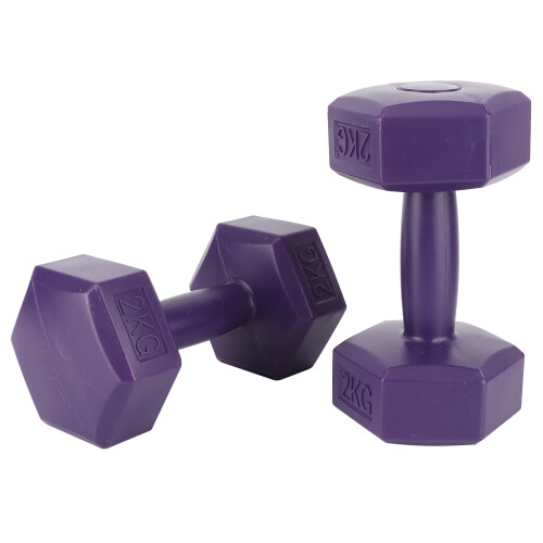 Rubber Coating Hex 4kg Dumbbell Deep Purple