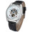 WINNER Male Automatic Watch Full Hollow Waterproof White Silver 1