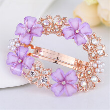 Trendy Rhinestone Hair Clip Pin Women Girl Shape Barrette (703 Purple)