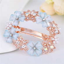 Rhinestone Hair Clip Pin Women Girl Shape Barrette(703 Blue)