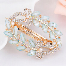 Rhinestone Hair Clip Pin Women Girl Shape Barrette(582 Light Blue)