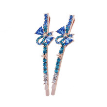 1 Pair Rhinestone Hair Clip Barrette Gift(207Blue)