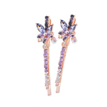 1 Pair Lovely Pattern Rhinestone Hair Clip Pin Barrette (169 Purple)