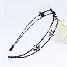 Women Rhinestones Alloy Princess Headwear Double Hair Band(186)