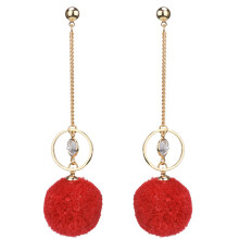Women Fashionable Pendant Ear Ring Earrings(Red)