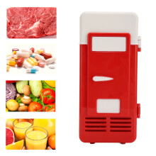 Portable USB Fridge Cooler 5V 10W, Insulated Small Red