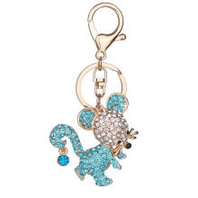 3Colors Metal Alloy Mouse Key Chain for Women Bag (Lake Blue)