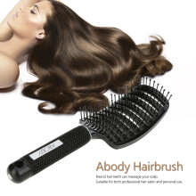 Abody Nylon Detangle Hairbrush Paddle Brush Black for Salon