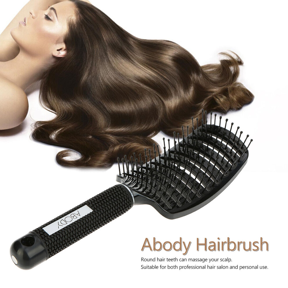 Black Abody Nylon Detangle Hairbrush Paddle Brush For Salon