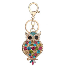 Owl Shape Rhinestone Pendant Keychain Gift