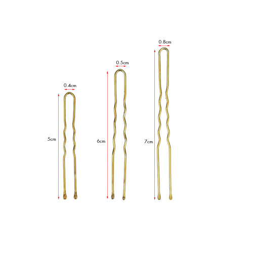 300Pcs Golden Thin U-Shape Bobby Pins Hair Clips 1