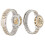 (White Surface + Gold) Men Round Dial Hollow Automatic Watch White Gold 3