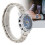 (Blue Surface + Silver) Men Round Dial Hollow Automatic Watch White Gold 5