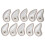 (Silver) 10Pcs PU Golf Iron Head Covers Waterproof Protective Sleeve 5
