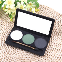 3-kleur matte nude oogschaduw palette met spiegel & borstel