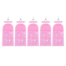(Pink) 5x Haarverlängerung Halterbeutel Staub & Wasserdicht PVC Pink