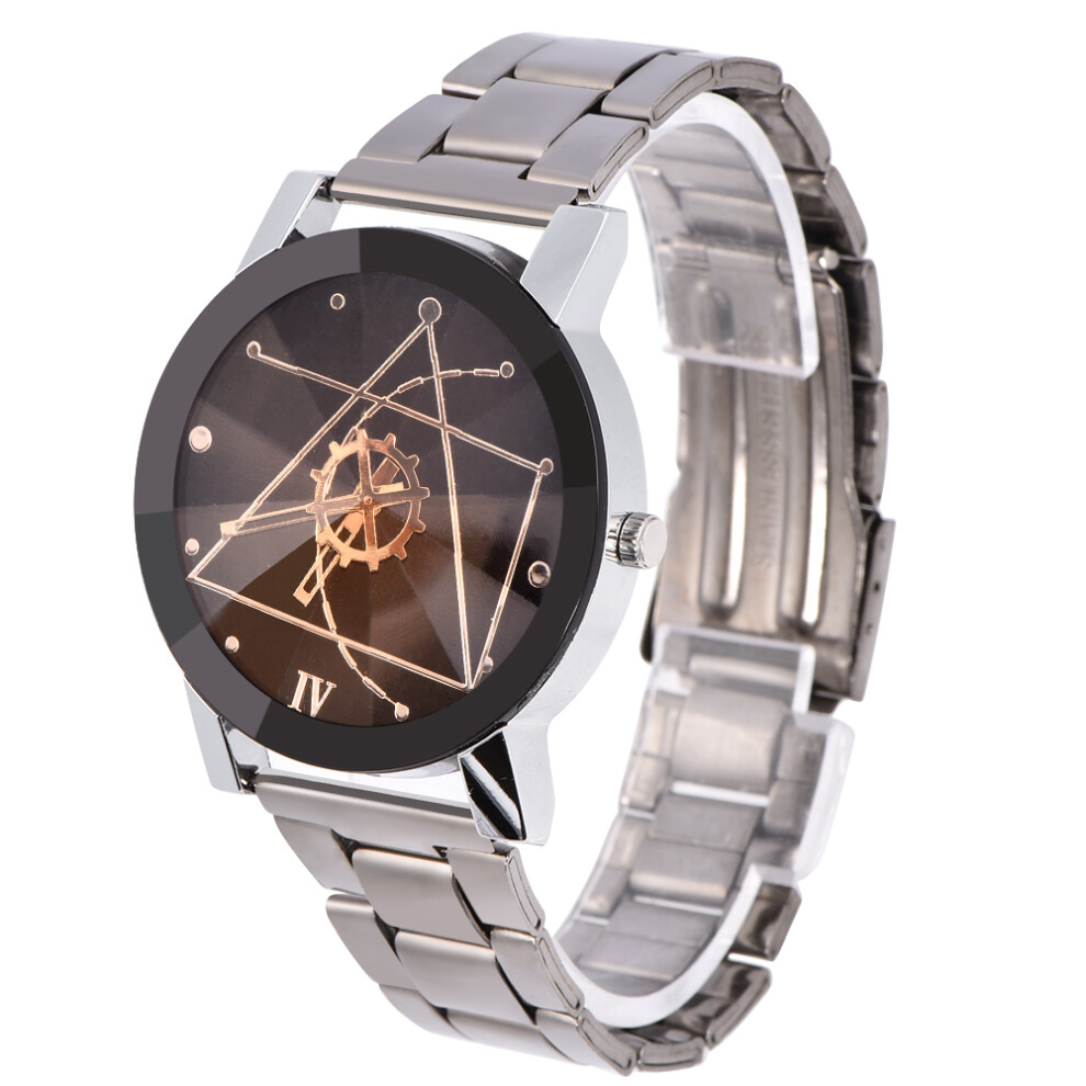 Analog Round Quartz Alloy Strap Couple Watch Male Dial Black 667859178498