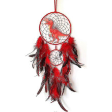 (No light, Red) Dinosaur Dream Catchers For Boys Girls, Dream Catcher Light Wall Decor Feather Wall Hanging Dino Dream Catcher Kids Gift